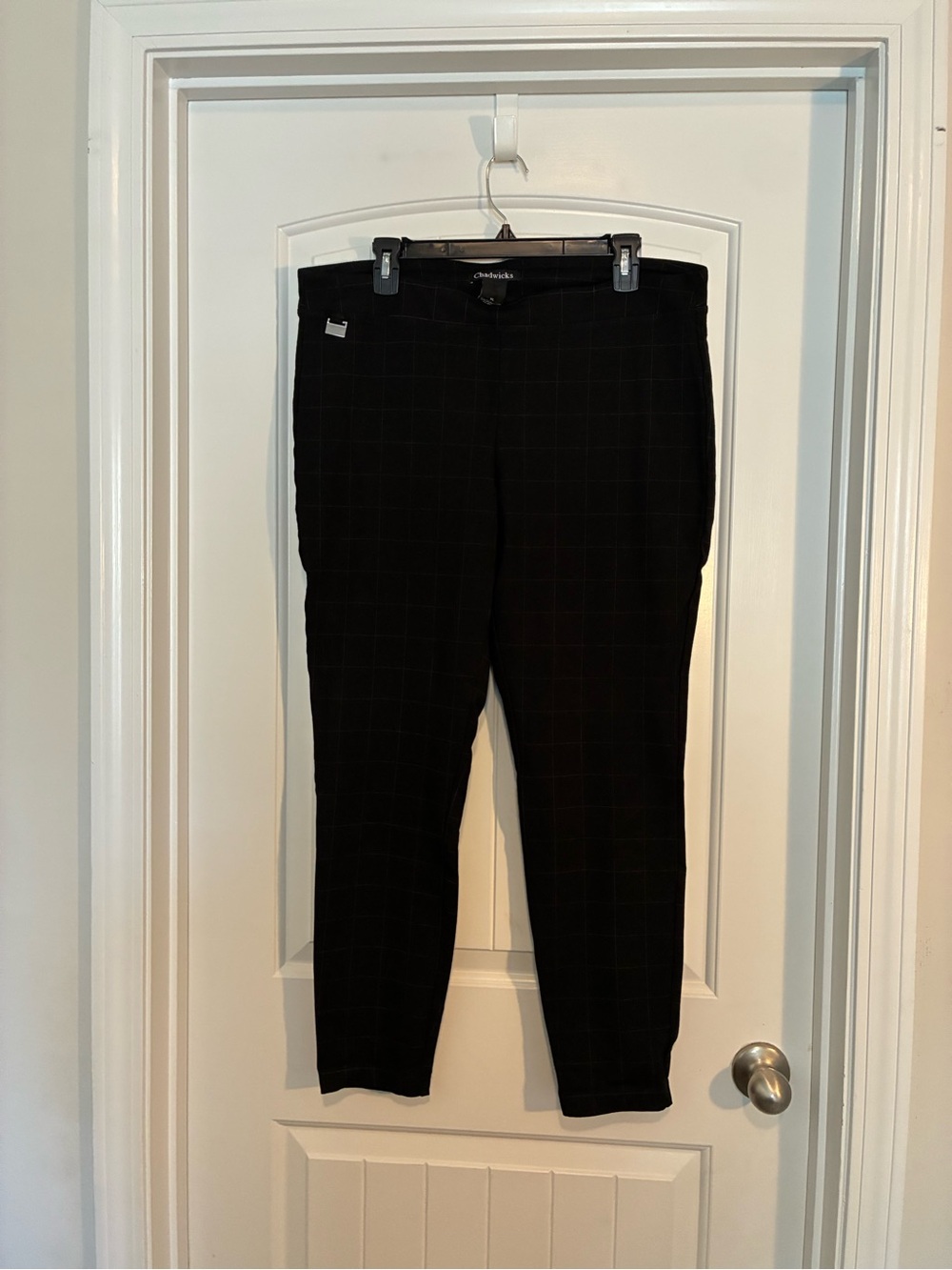 Chaps Women's Black Windowpane Dress Pants